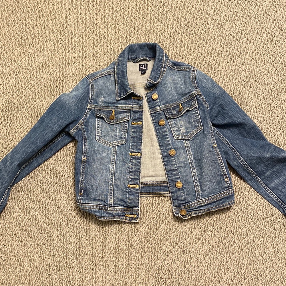 Girls gap kids denim jacket size large